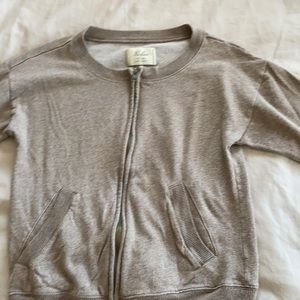 Short sleeved zip up sweatshirt